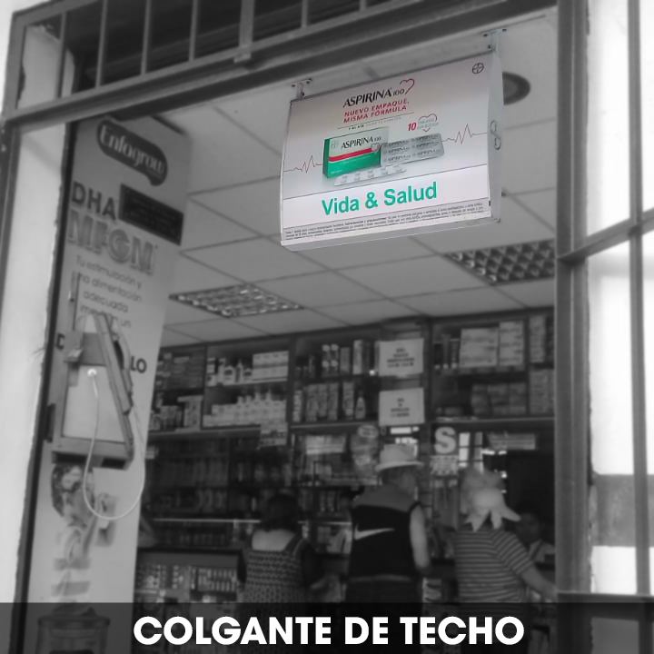 COLGANTE DE TECHO ASPIRINA cuadrado